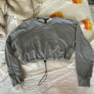 Cropped Crew Neck Sweater